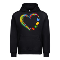 Black autism heart Urban Hoodie - JahusDesignShop