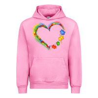 Fuchsia Pink autism heart Urban Hoodie - JahusDesignShop