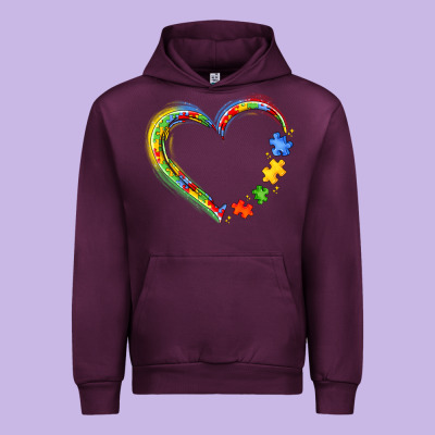 Autism Heart Urban Hoodie Designed By Jahusdesignshop