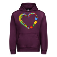 Mauve Wine autism heart Urban Hoodie - JahusDesignShop