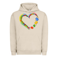 Pigment French Oak autism heart Urban Hoodie - JahusDesignShop