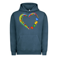 Pigment Midnight Navy autism heart Urban Hoodie - JahusDesignShop