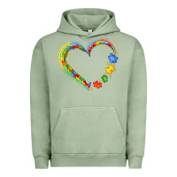 Pigment Oil Green autism heart Urban Hoodie - JahusDesignShop