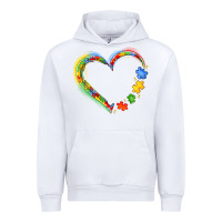 White autism heart Urban Hoodie - JahusDesignShop
