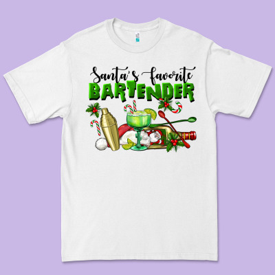 Santa's Favorite Bartender Premium Tee Designed By Lillyallendesigns