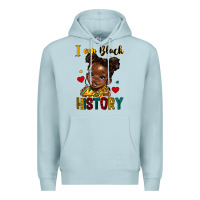 Blue Mist i am black history Premium Hoodie - HRA Design Shop
