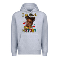 Heather Grey i am black history Premium Hoodie - HRA Design Shop