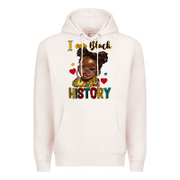 Pale Pink i am black history Premium Hoodie - HRA Design Shop