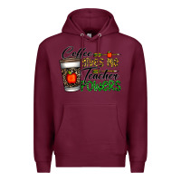 Burgundy coffee gives me teacher powers Premium Hoodie - CowhideDigitalArt