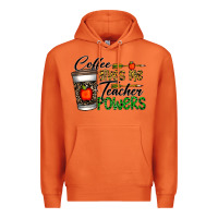 Coffee Gives Me Teacher Powers Premium Hoodie | Teevron