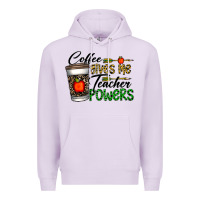 Lilac coffee gives me teacher powers Premium Hoodie - CowhideDigitalArt