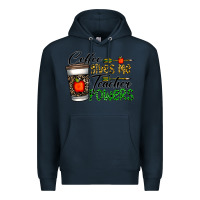 Navy coffee gives me teacher powers Premium Hoodie - CowhideDigitalArt