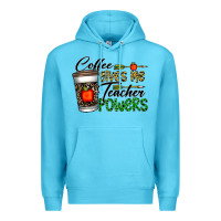 Ocean Blue coffee gives me teacher powers Premium Hoodie - CowhideDigitalArt
