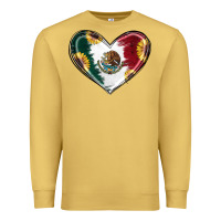 Antique Gold Sunflower Mexican Flag Heart Premium Sweatshirt - RanaPortraitStore