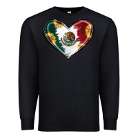 Black Sunflower Mexican Flag Heart Premium Sweatshirt - RanaPortraitStore