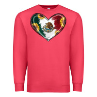 Cardinal Sunflower Mexican Flag Heart Premium Sweatshirt - RanaPortraitStore