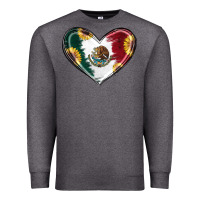 Charcoal Heather Sunflower Mexican Flag Heart Premium Sweatshirt - RanaPortraitStore