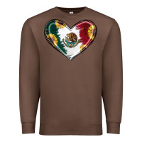 Chestnut Sunflower Mexican Flag Heart Premium Sweatshirt - RanaPortraitStore