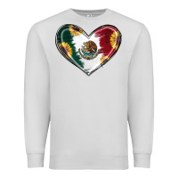 Dove Grey Sunflower Mexican Flag Heart Premium Sweatshirt - RanaPortraitStore