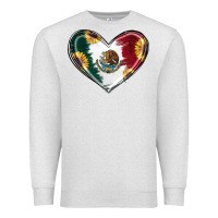 Oatmeal Heather Sunflower Mexican Flag Heart Premium Sweatshirt - RanaPortraitStore