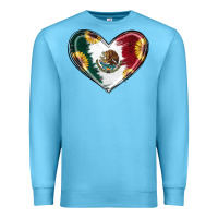 Ocean Blue Sunflower Mexican Flag Heart Premium Sweatshirt - RanaPortraitStore