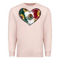Pale Pink Sunflower Mexican Flag Heart Premium Sweatshirt - RanaPortraitStore