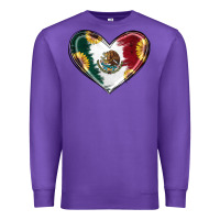 Purple Sunflower Mexican Flag Heart Premium Sweatshirt - RanaPortraitStore