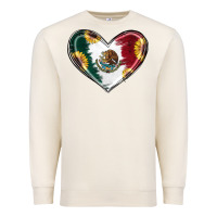 Sandshell Sunflower Mexican Flag Heart Premium Sweatshirt - RanaPortraitStore