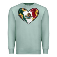Seafoam Sunflower Mexican Flag Heart Premium Sweatshirt - RanaPortraitStore