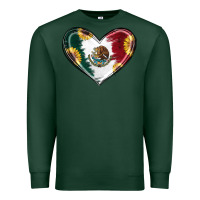Sports Green Sunflower Mexican Flag Heart Premium Sweatshirt - RanaPortraitStore