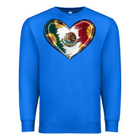 True Royal Sunflower Mexican Flag Heart Premium Sweatshirt - RanaPortraitStore