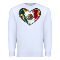 White Sunflower Mexican Flag Heart Premium Sweatshirt - RanaPortraitStore