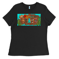 Black brave turquoise leopard cactus and floral arrow licanse plate Ladies Tee - Artiststas