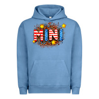 Pigment Pebble Blue usa mini  leopard background Urban Hoodie - AdoDesignShop