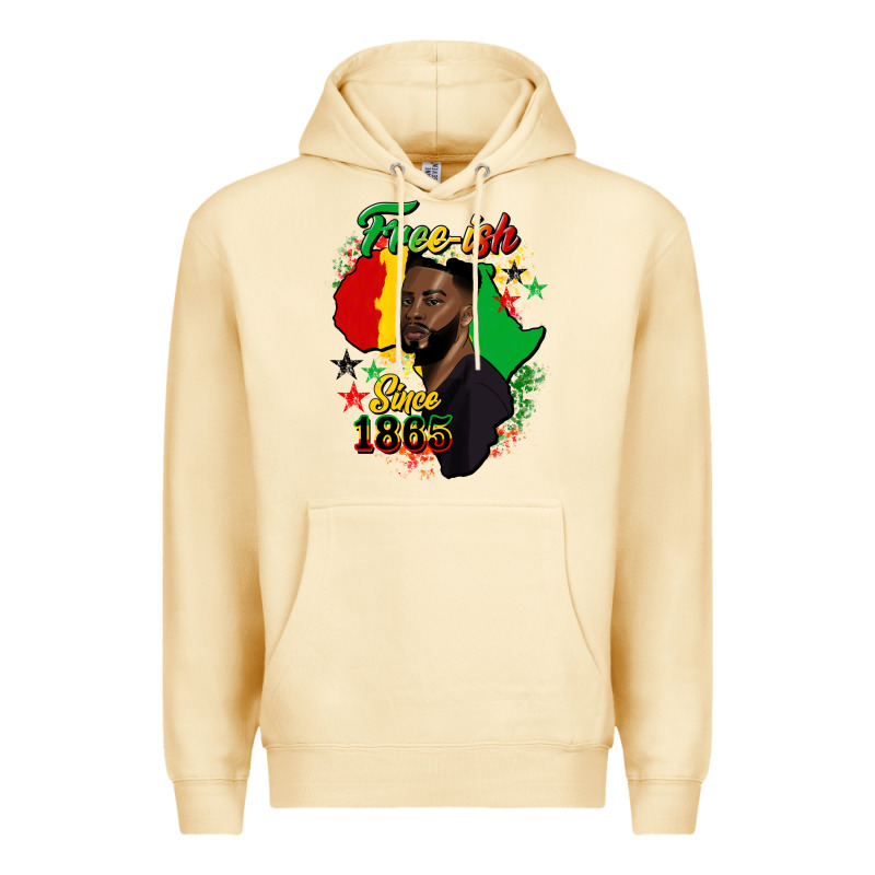Free Ish Since 1865 Black Man Premium Hoodie by HRA Design Shop | Teevron