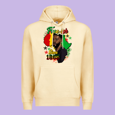Free Ish Since 1865 Black Man Premium Hoodie Designed By Hra Design Shop