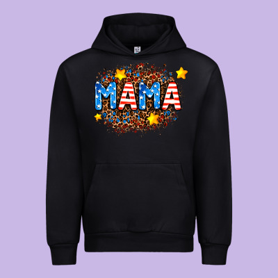 Usa Mama  Leopard Background Urban Hoodie Designed By Adodesignshop