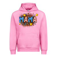 Fuchsia Pink usa Mama  leopard background Urban Hoodie - AdoDesignShop