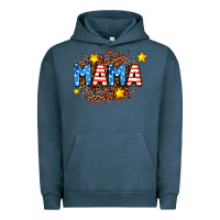 Pigment Midnight Navy usa Mama  leopard background Urban Hoodie - AdoDesignShop