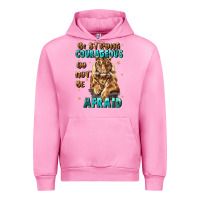 Fuchsia Pink be strong and courageous Urban Hoodie - JahusDesignShop