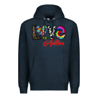 Navy love autism Premium Hoodie - CowhideDigitalArt