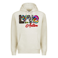 Oatmeal Heather love autism Premium Hoodie - CowhideDigitalArt