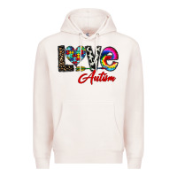 Pale Pink love autism Premium Hoodie - CowhideDigitalArt