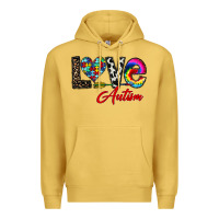 Antique Gold love autism Premium Hoodie - CowhideDigitalArt