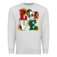 Dove Grey Mexican Flag With Sunflowers Love Premium Sweatshirt - RanaPortraitStore