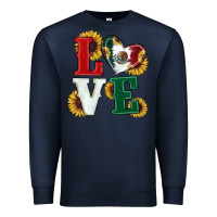 Navy Mexican Flag With Sunflowers Love Premium Sweatshirt - RanaPortraitStore