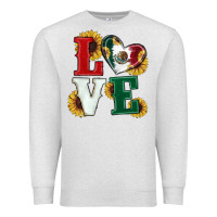 Oatmeal Heather Mexican Flag With Sunflowers Love Premium Sweatshirt - RanaPortraitStore