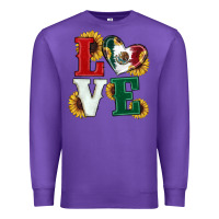 Purple Mexican Flag With Sunflowers Love Premium Sweatshirt - RanaPortraitStore