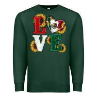 Sports Green Mexican Flag With Sunflowers Love Premium Sweatshirt - RanaPortraitStore