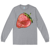 Heather Grey strawberry Long Sleeve Tee - BarkalooDesign